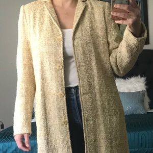 Vintage butter yellow trench bouclé jacket